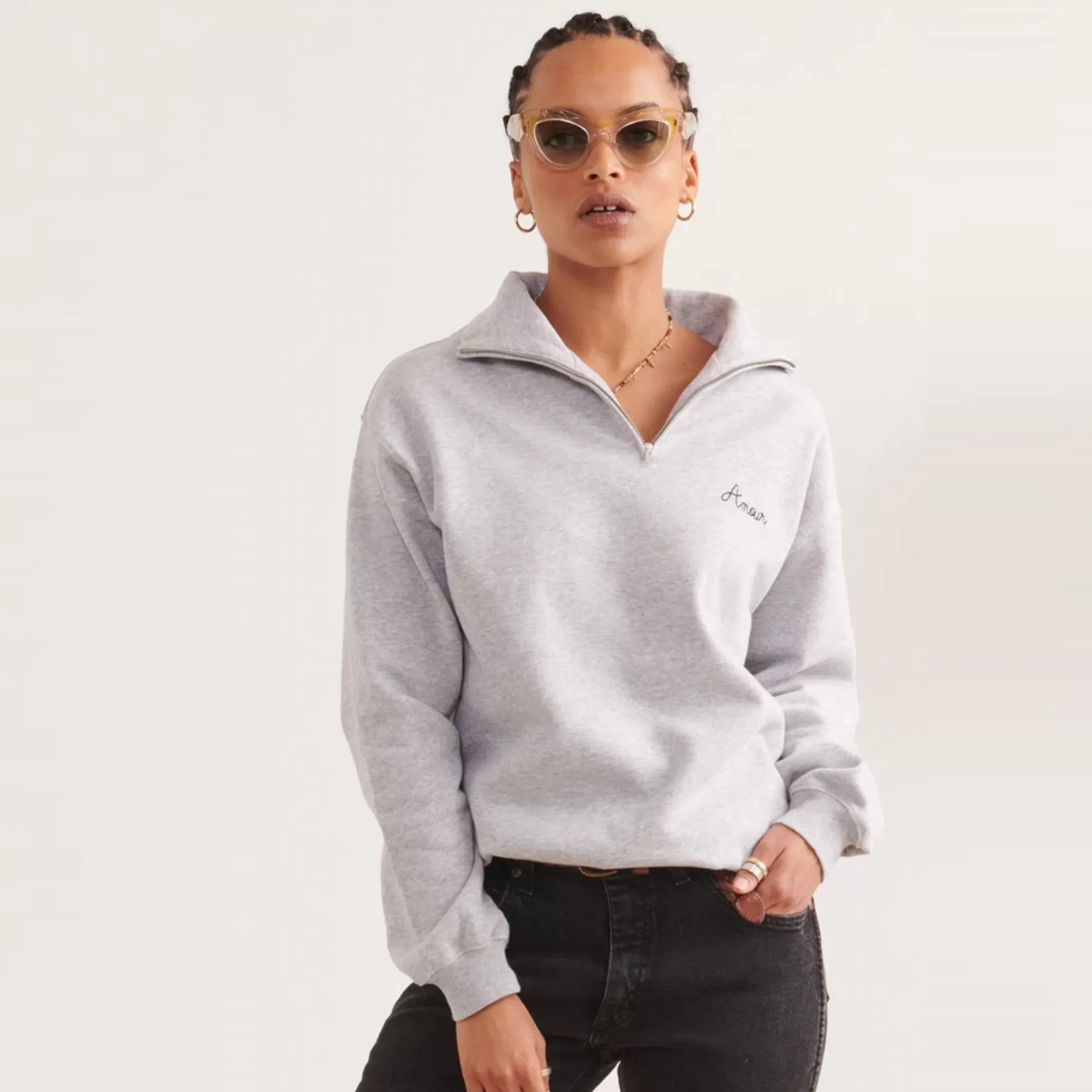 "Amour" Placide Sweatshirt (Light Heather Grey)