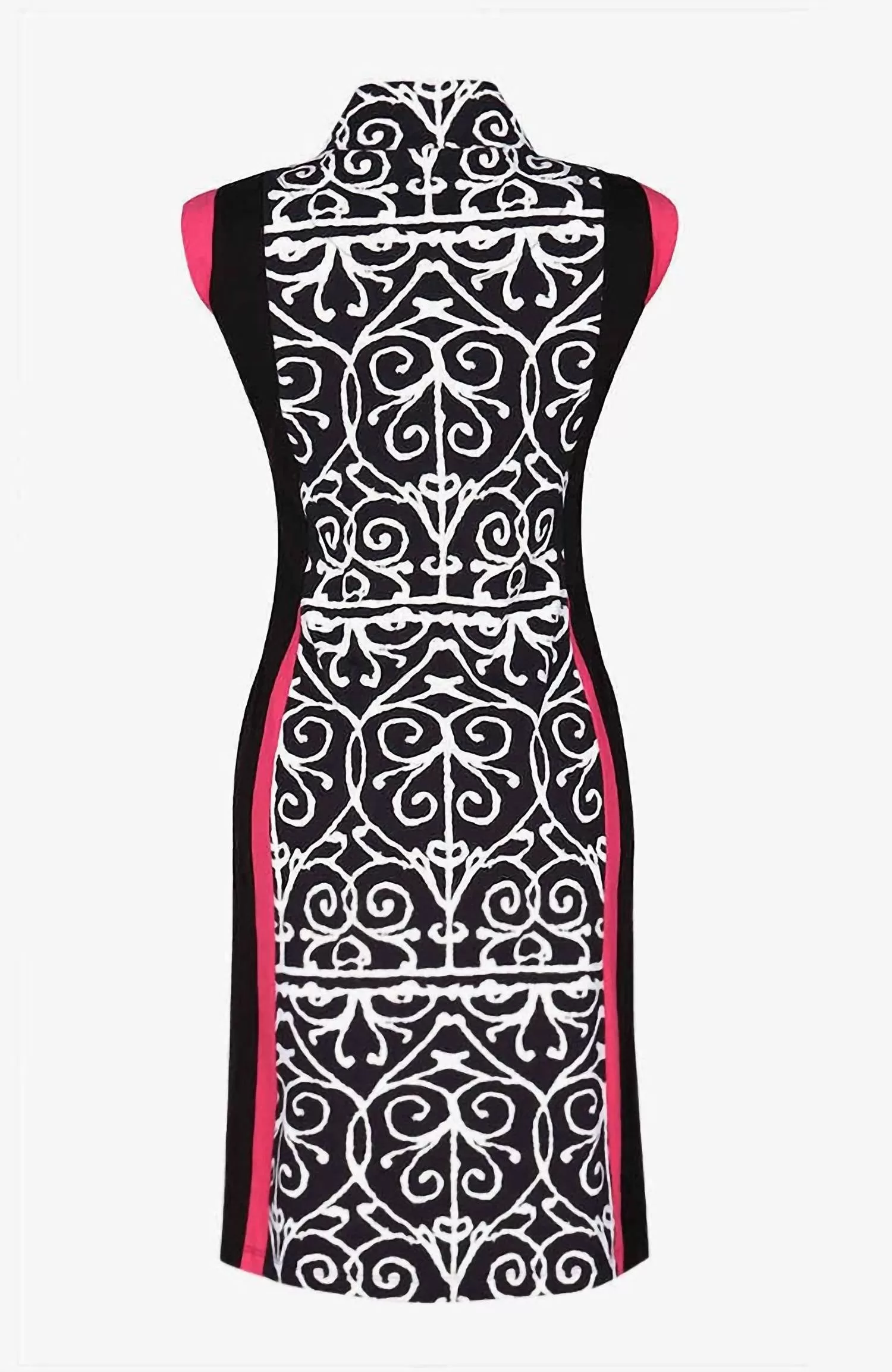 "Bali 1 Redux" Sleeveless Dress in Black / White / Fuchsia