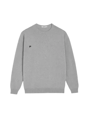 Recycled Cashmere Crewneck Sweatshirt—pale grey melange