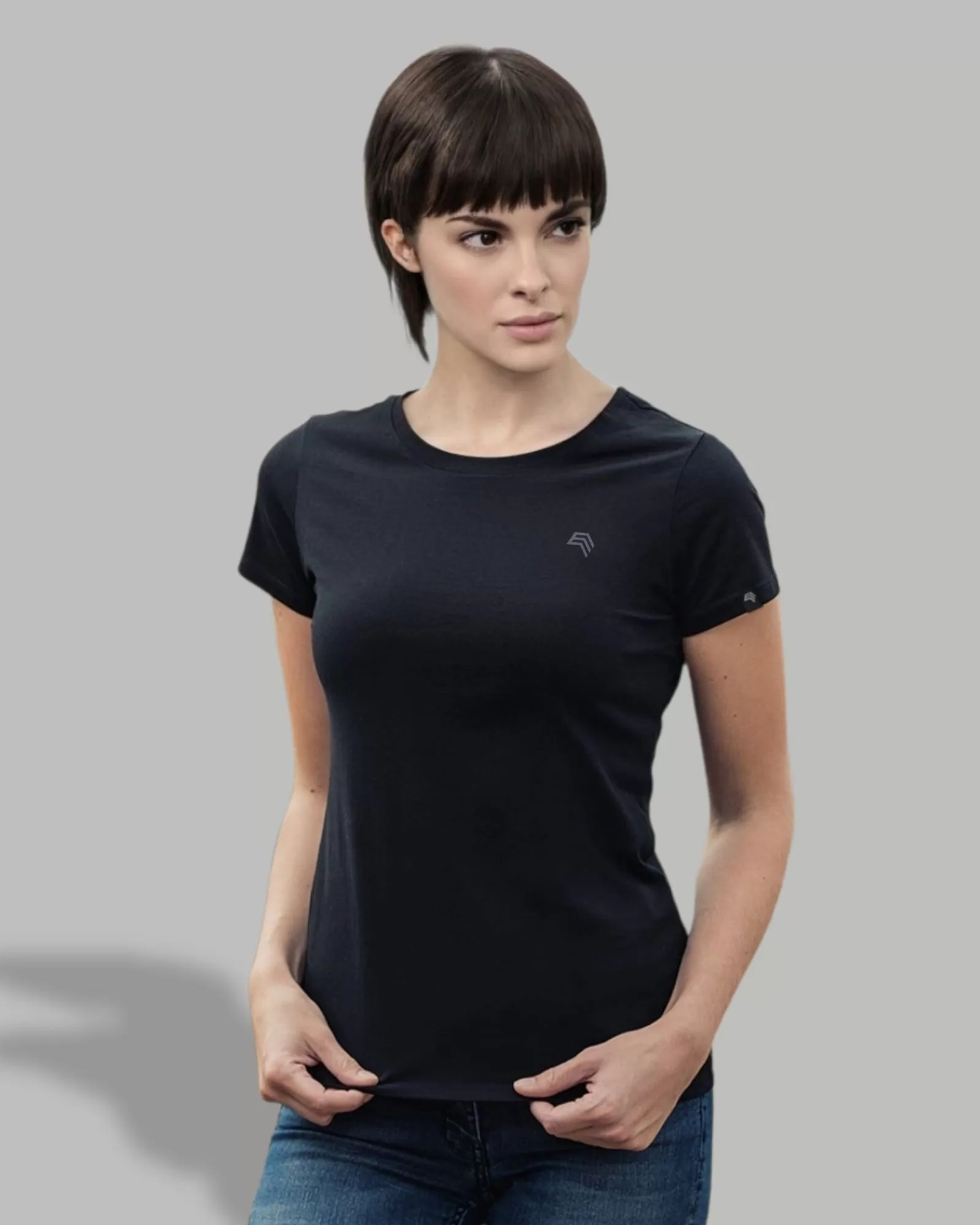 RMH 0201 ― Damen Luxury Bio-Baumwolle T-Shirt - Schwarz