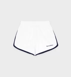 Serif Logo Terry Short - White/Navy