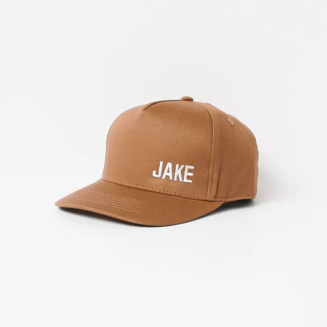 Snapback Hat - PERSONALISED NAME (Kids-Adults) Mocha