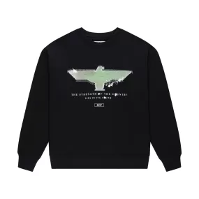 SPRAY PAINT EAGLE SWEATSHIRT - BLACK/GREEN