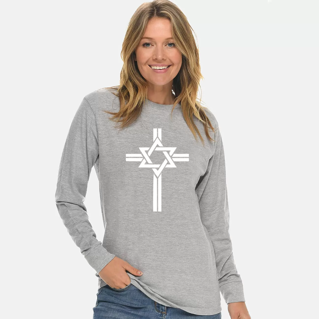 Star Of David Cross Unisex Long Sleeve T Shirt