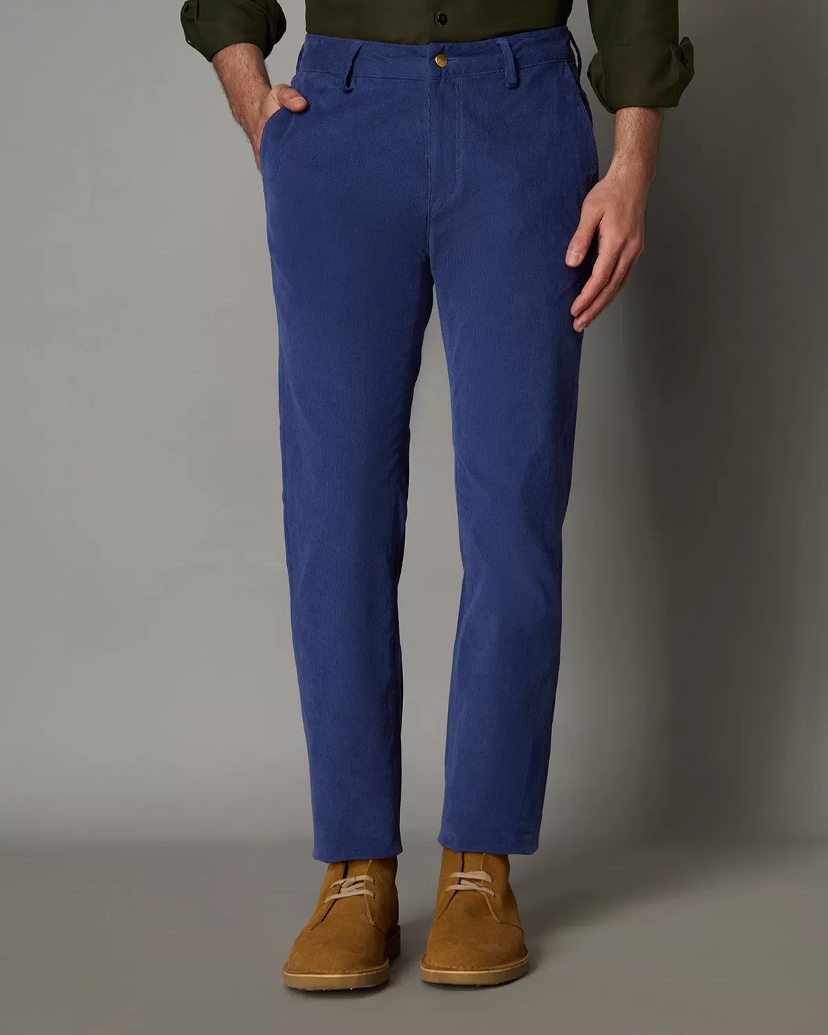 Stretch Corduroy Chinos - Blue