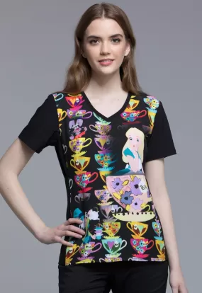 Tooniforms Disney V-Neck Top Alice Tea Time XS TF627