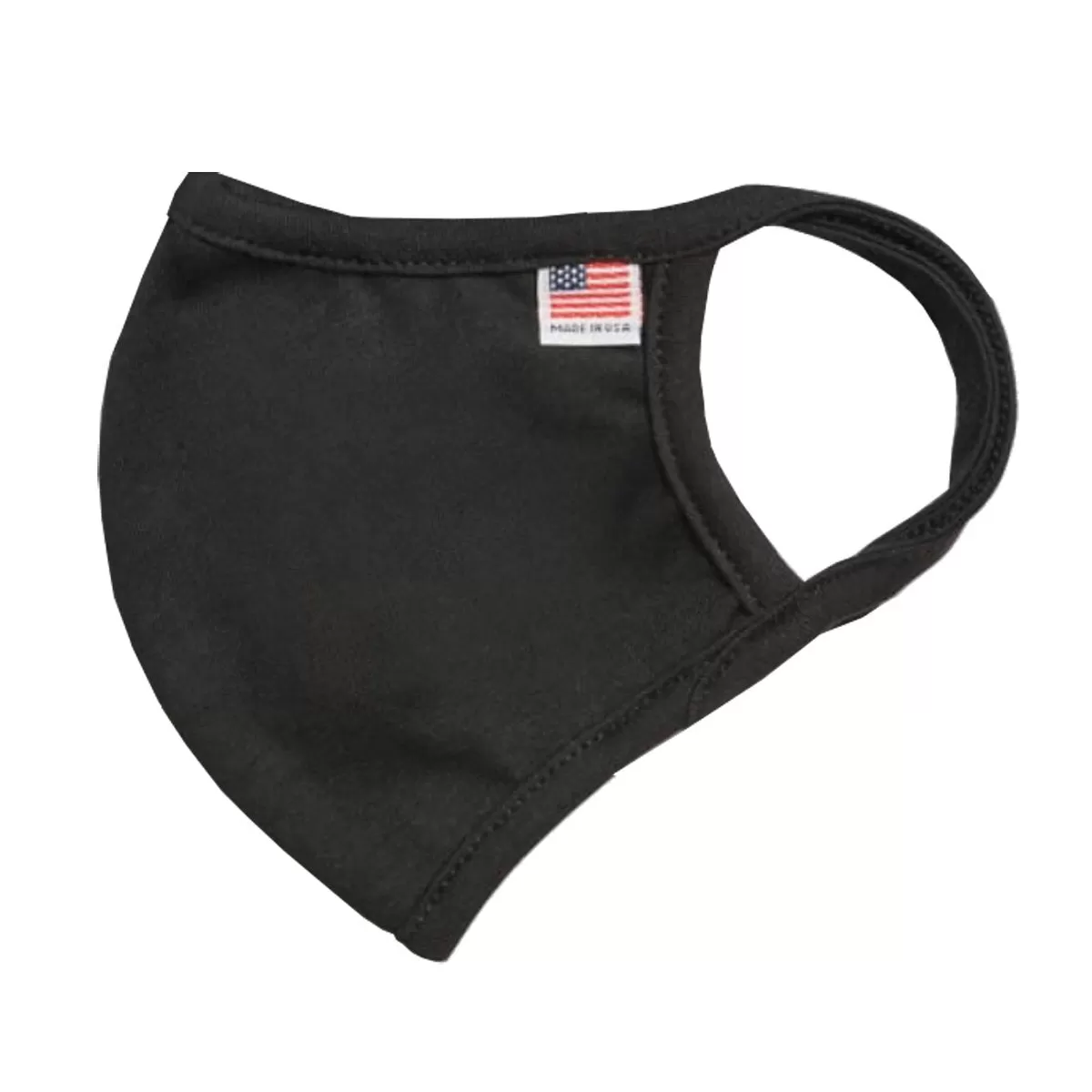 USA Flag Solid Face Mask Black