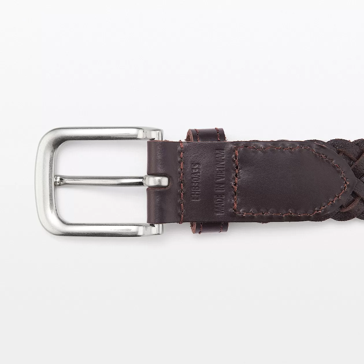 Vegetable Tanned Leather Mesh Belt