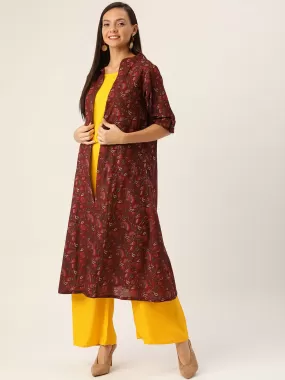 YELLOW SET WITH MAROON SHRUG