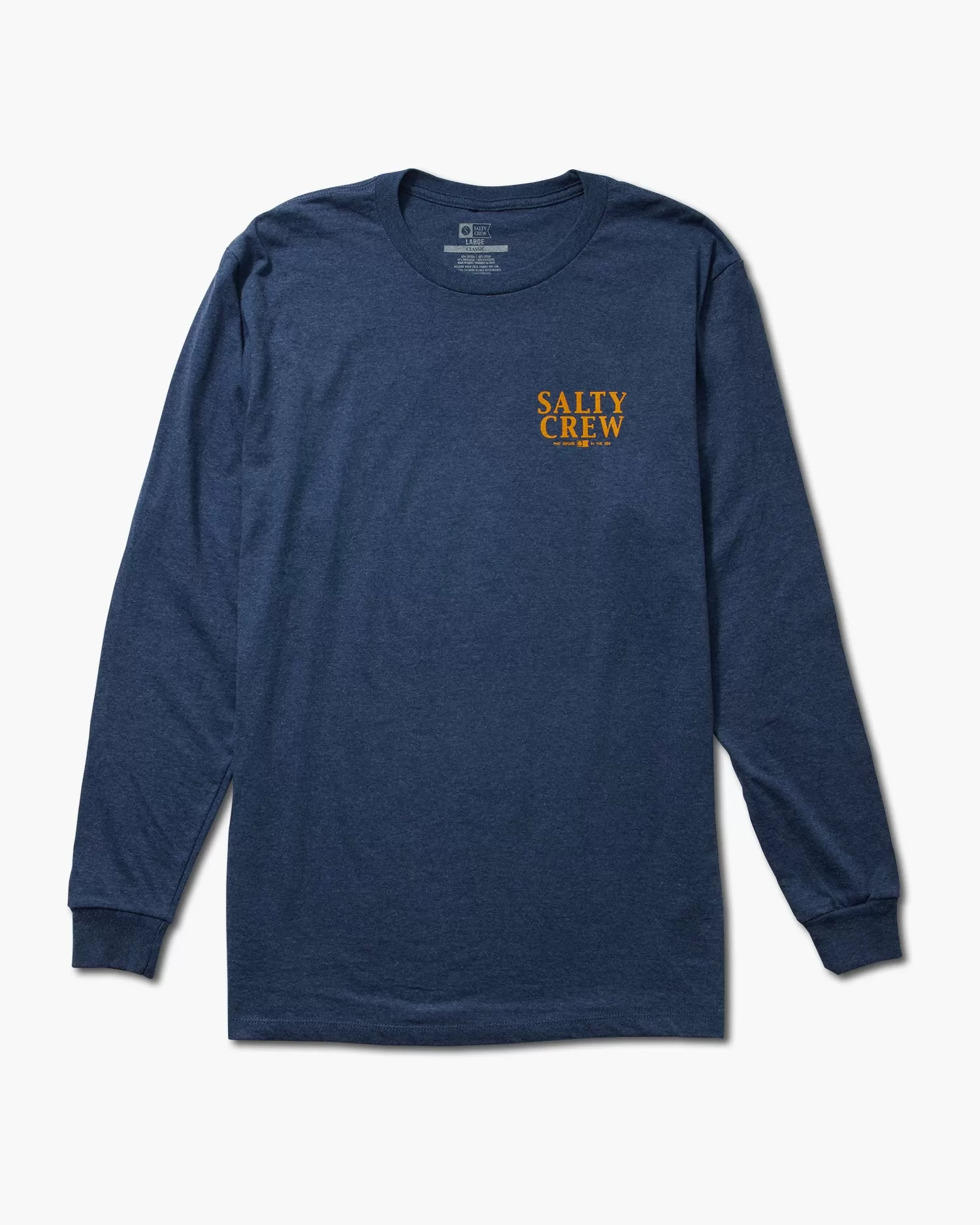 Yellowfin Navy Heather L/S Classic Tee