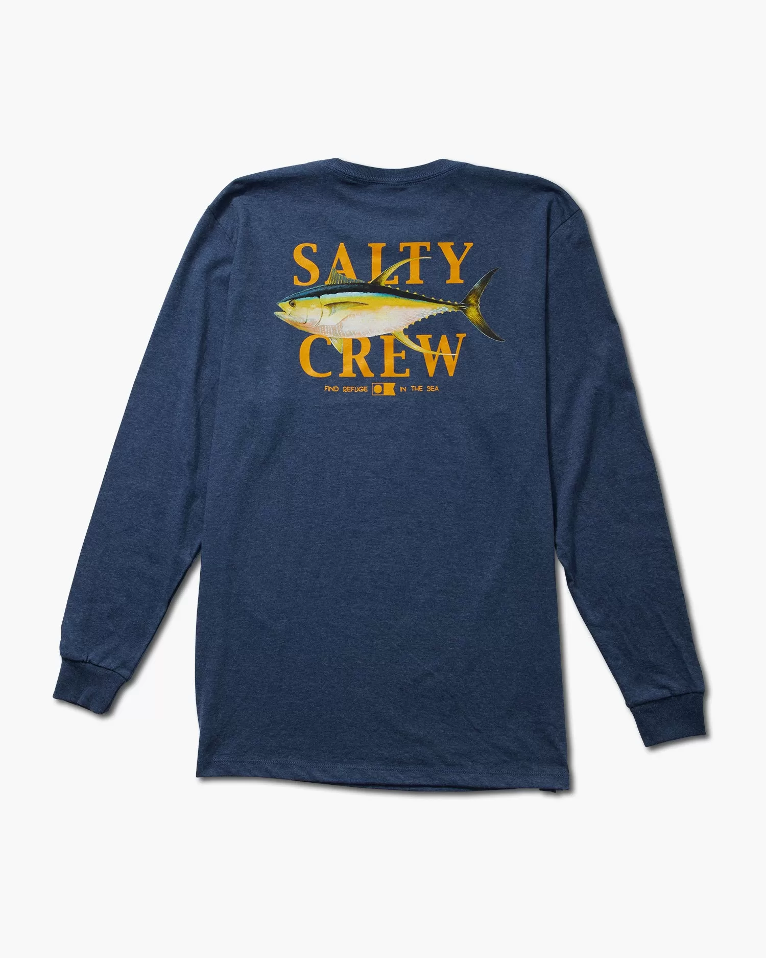 Yellowfin Navy Heather L/S Classic Tee